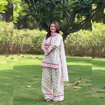 BLUSH BLOOM-3 PIECE PRINTED SUIT