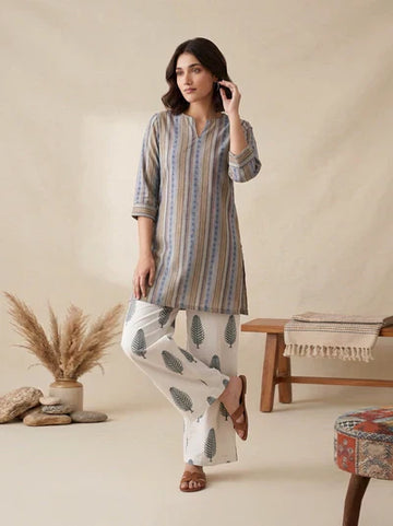 MIRAAL- DIGITAL PRINTED CO-ORD SET (STICHED)